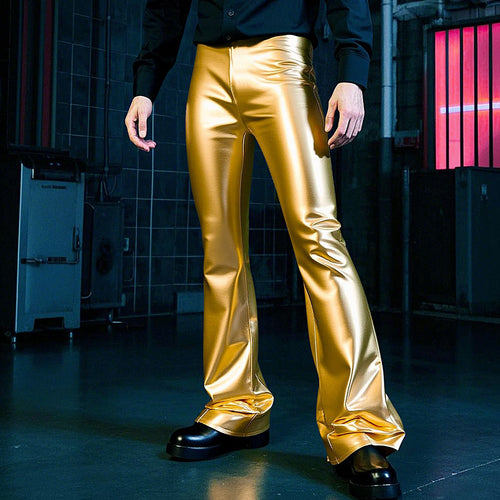 Damen Glänzende Bootcut-Hose aus hochwertigem Stretchmaterial EB
