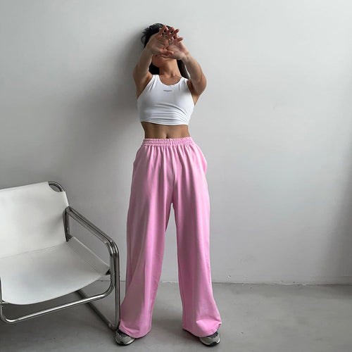 Damen bequeme Freizeithose mit elastischem Bund und weitem Schnitt EB