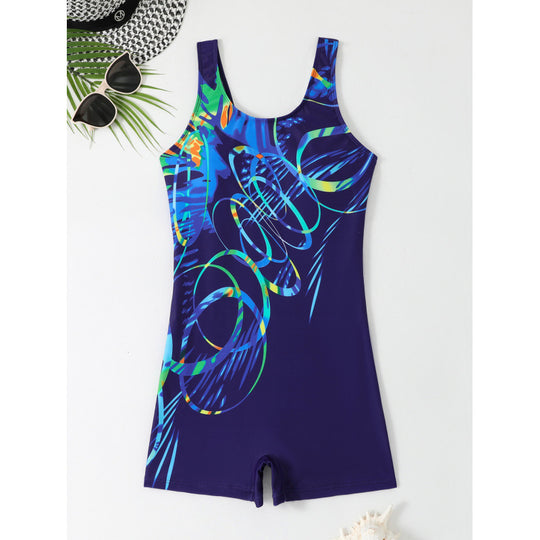 Damen Sportlicher Badeanzug mit trendigem Grafikdesign EB