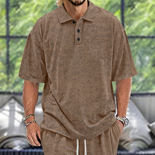 Herren Poloshirt mit strukturiertem Design und praktischen Knöpfen EB