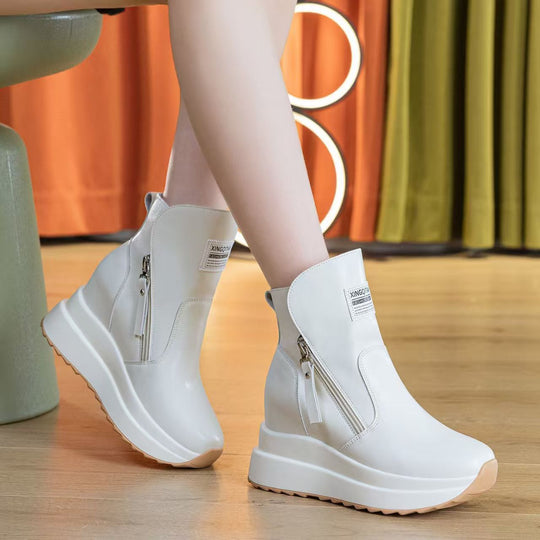 Damen modische Winterstiefeletten mit praktischem Reißverschluss und bequemem Innenfutter EB