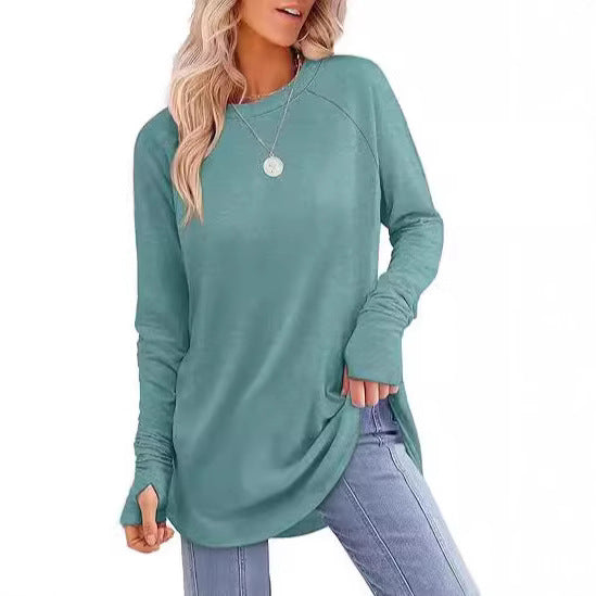 Damen lässiger Langarmshirt mit modernem Schnitt EB