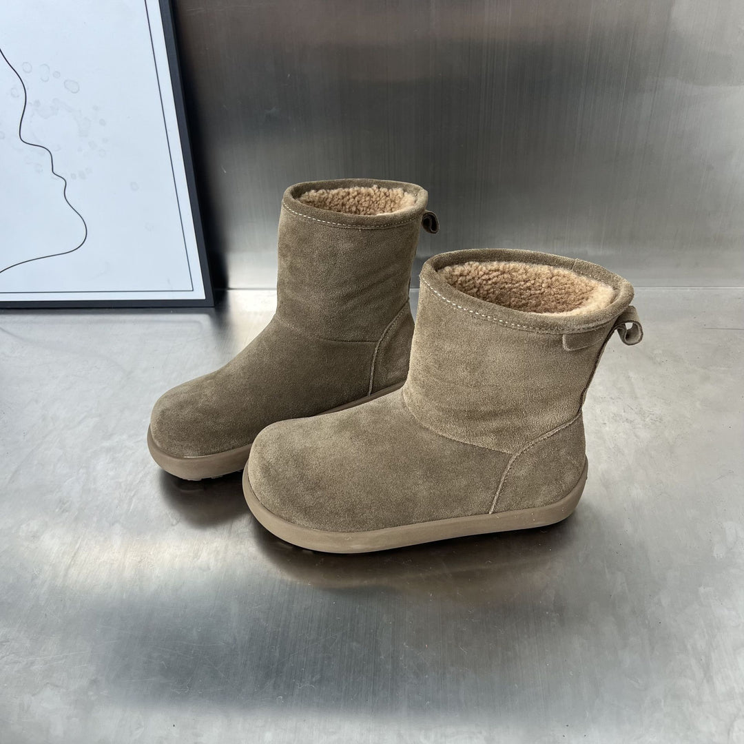 Damen Fleecegefütterte Winterstiefel aus weichem Wildleder EB