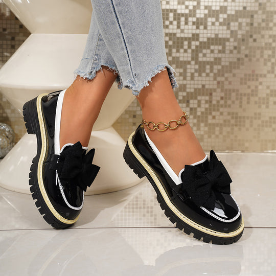 Damen Slipper mit voluminösem Schleifendetail und robuster Sohle EB