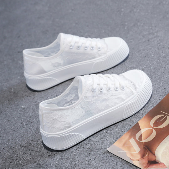 Damen Sneaker mit eleganter Spitzenoberfläche und rutschfester Sohle EB