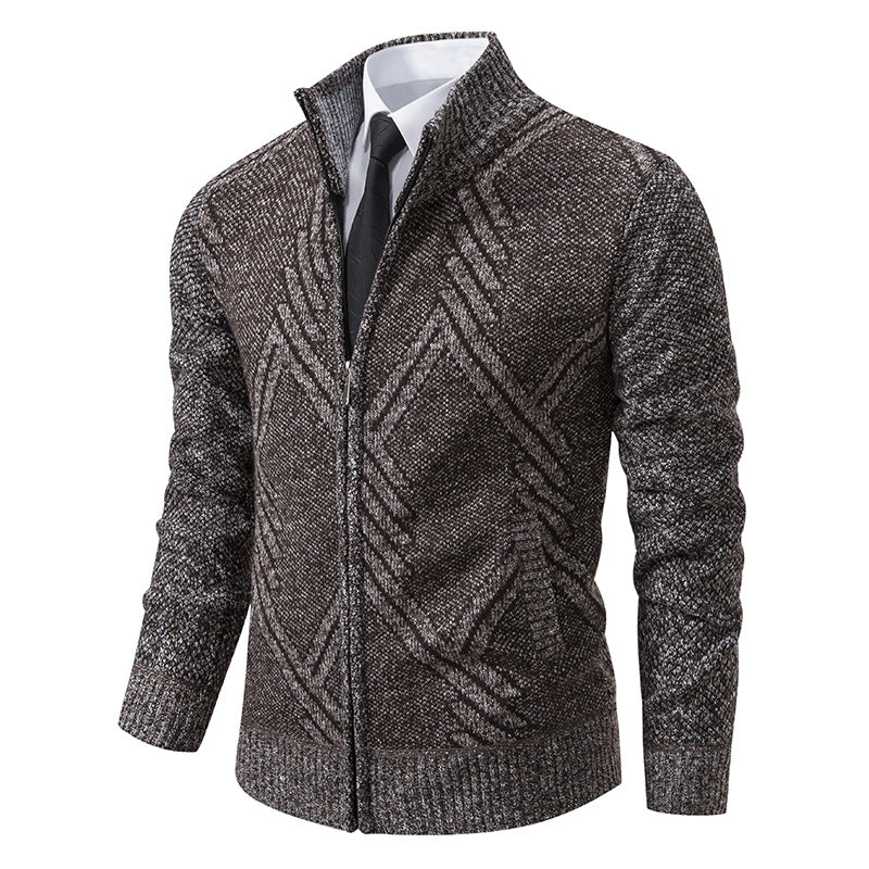 Herren Strickjacke mit modernen geometrischen Mustern EB