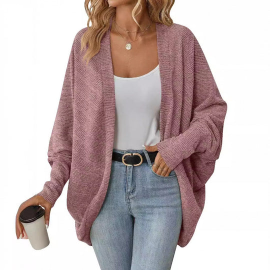Damen lässige Strickjacke mit oversized Schnitt und lässigen Ärmeln EB