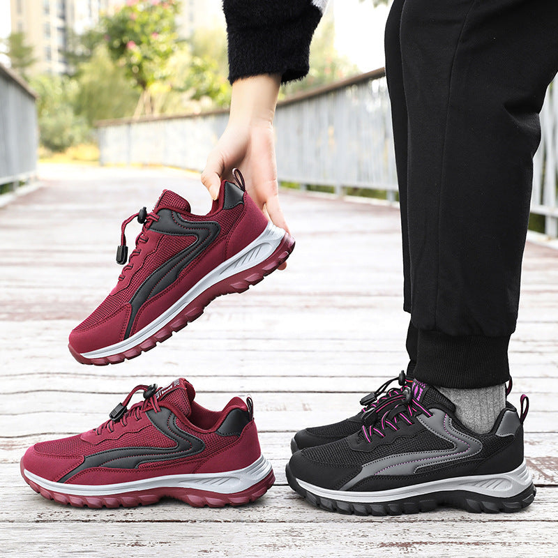 Damen sportliche Laufschuh mit atmungsaktivem Obermaterial und elastischen Schnellschnürsystem EB