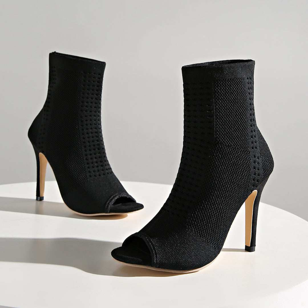 Damen High-Heels mit atemberaubendem netzartigem Obermaterial und elegantem Peep-Toe EB