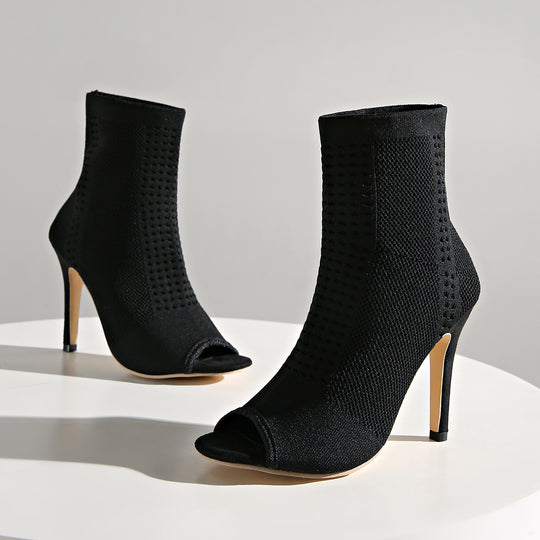 Damen High-Heels mit atemberaubendem netzartigem Obermaterial und elegantem Peep-Toe EB