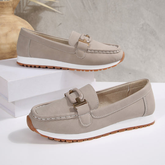 Damen Mokassin-Schuhe mit trendigem Schnallen-Detail EB