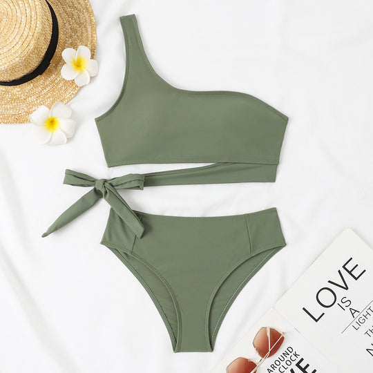 Damen Asymmetrischer Bikini mit verstellbarem Bindegurt EB
