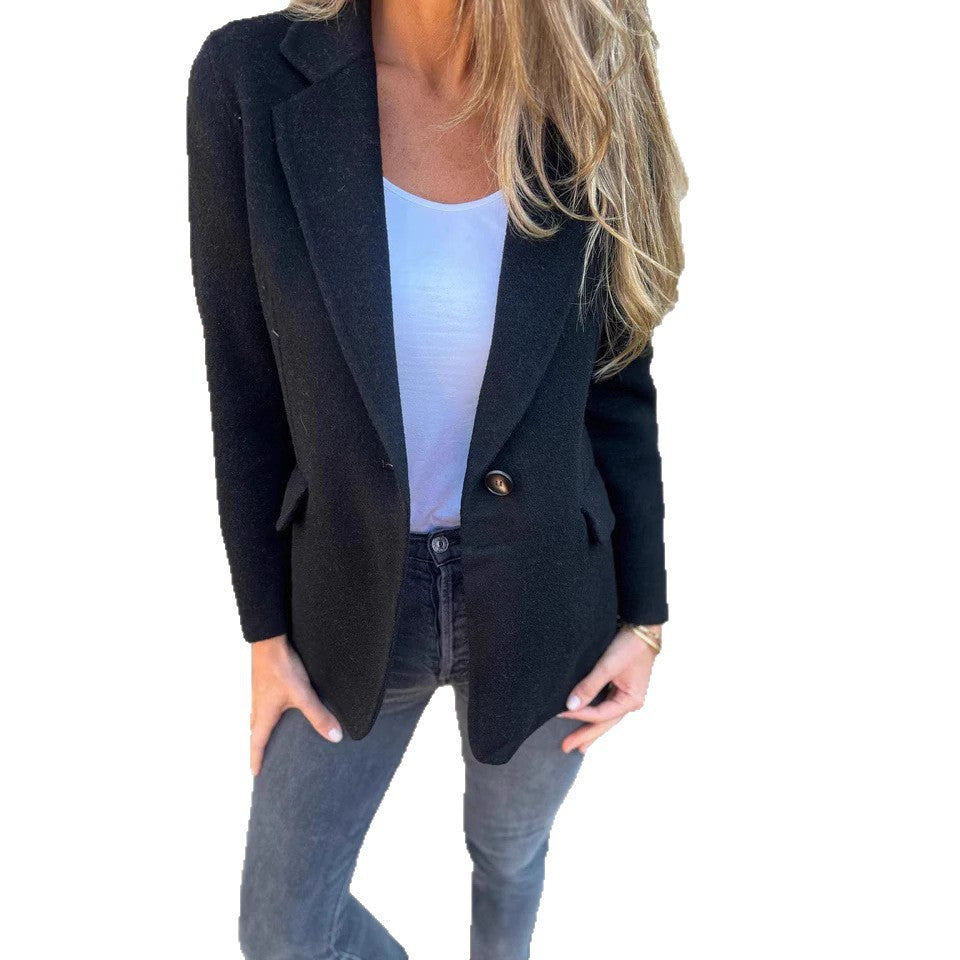 Damen Feminin Gestreifter Blazer EB