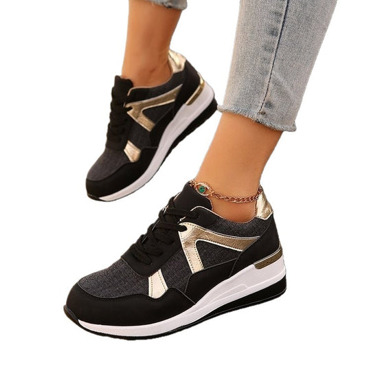 Damen Sportliche Sneakers mit schimmerndem Akzent EB