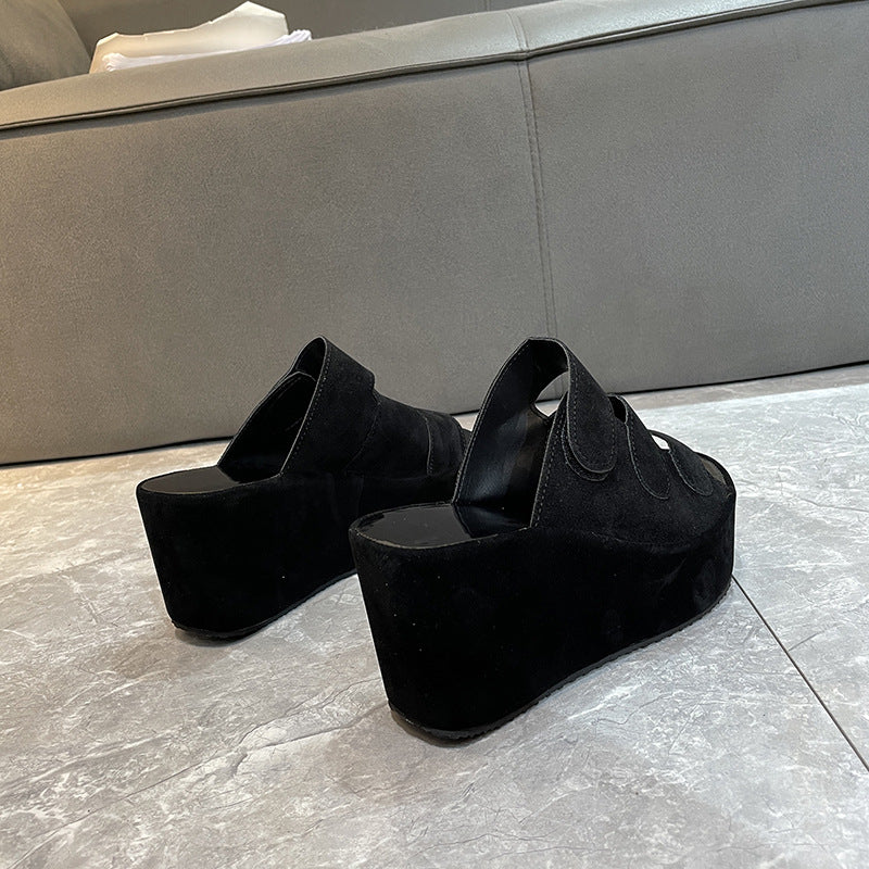 Damen Wedge-Pantoletten mit breiten Riemen und komfortablem Fußbett EB