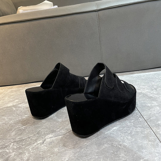 Damen Wedge-Pantoletten mit breiten Riemen und komfortablem Fußbett EB