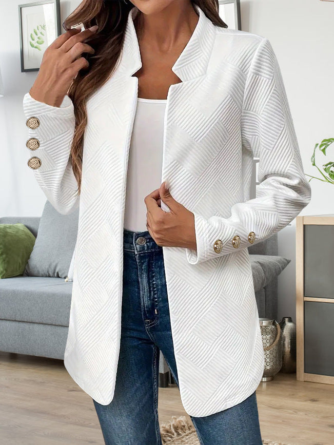 Damen Moderne Blazerjacke mit strukturiertem Design und eleganten Knopfdetails EB