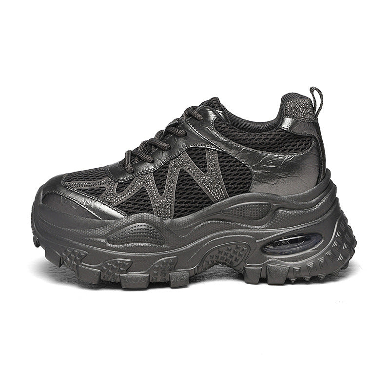 Damen Sportliche und stylische Chunky Sneakers mit atmungsaktivem Mesh und dämpfender Sohle EB