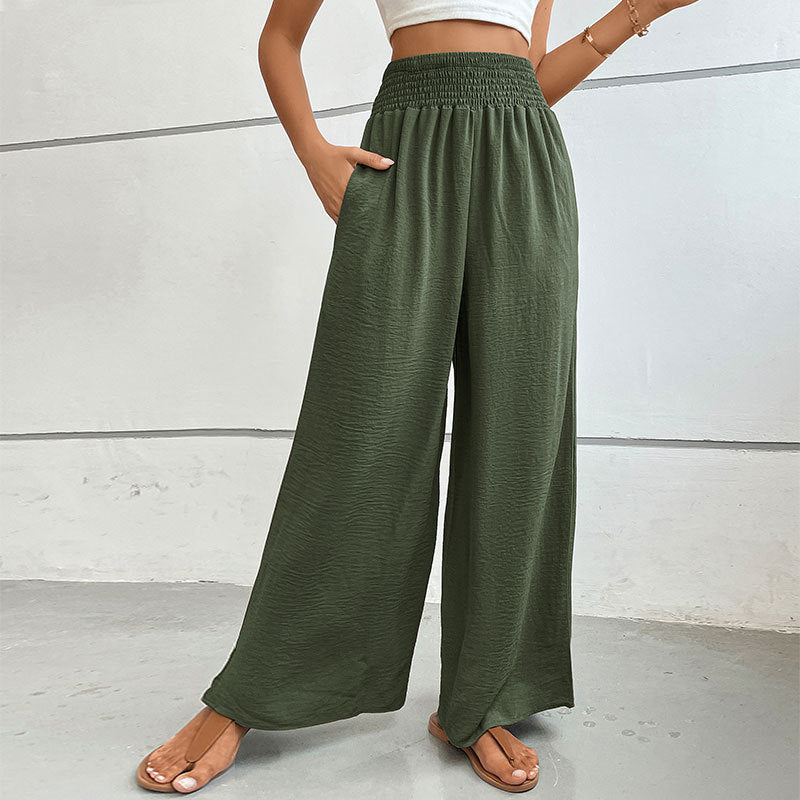 Damen Weit geschnittene Sommerhose mit elastischem Bund EB