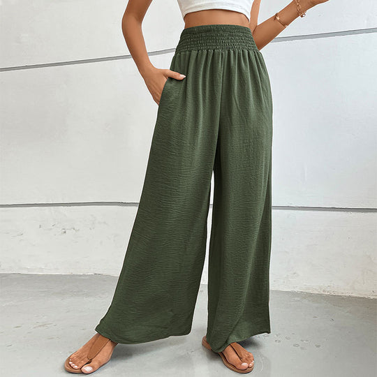 Damen Weit geschnittene Sommerhose mit elastischem Bund EB
