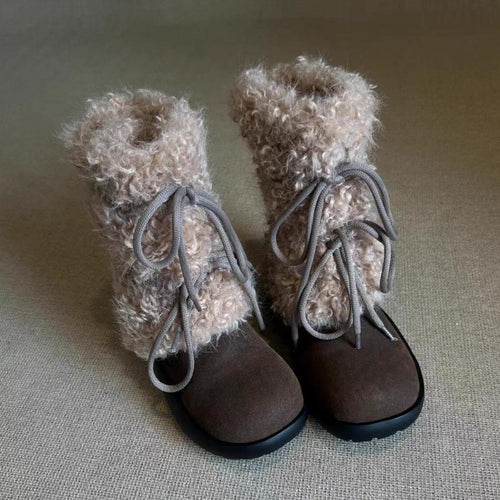 Damen Kuschelige Winterboots mit weichem Kunstfellkragen und rutschfester Sohle EB