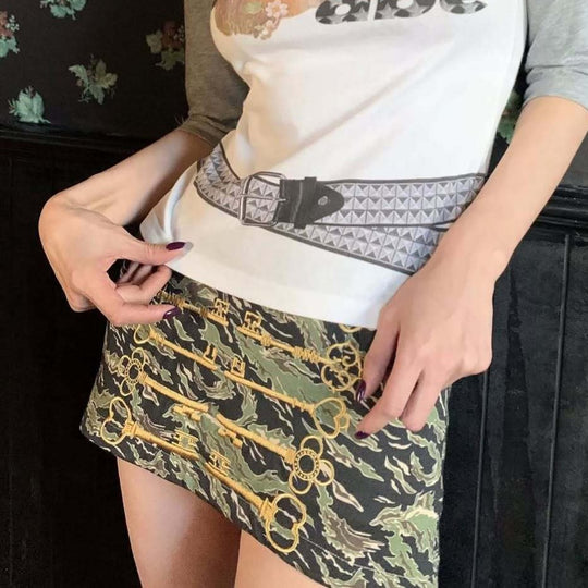 Damen Minirock mit einzigartigem Schlüssel-Design EB