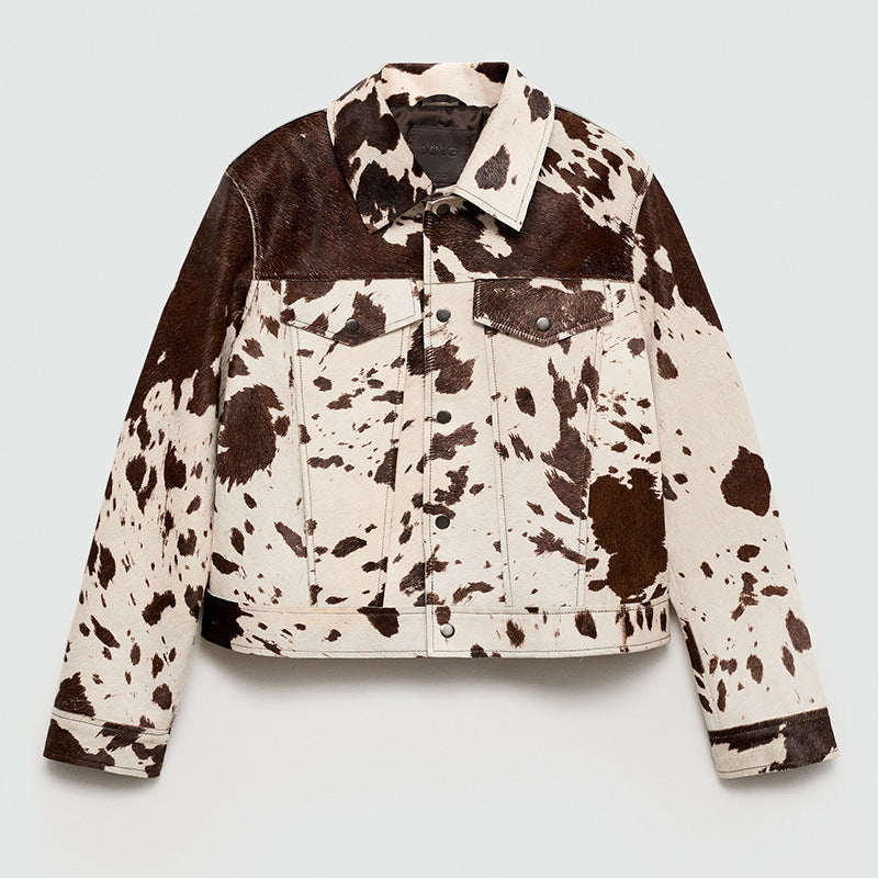 Damen Modische Lammfelljacke mit auffälligem Design EB