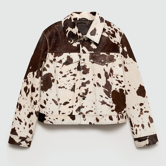 Damen Modische Lammfelljacke mit auffälligem Design EB