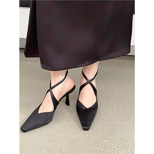 Damen spitze Slingback High Heels mit verstellbaren Riemen EB