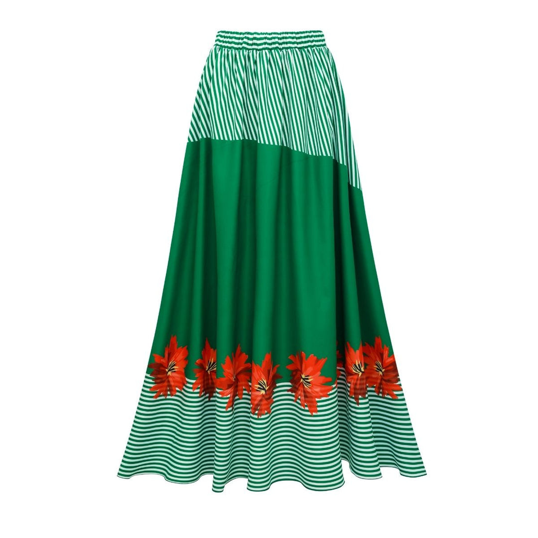 Damen Badeanzug mit entzückendem Rüschendesign und passendem Maxi-Rock EB