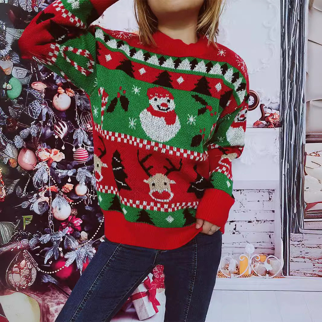 Damen Weihnachts-Pullover mit festlichem Motiv und angenehmem Schnitt EB