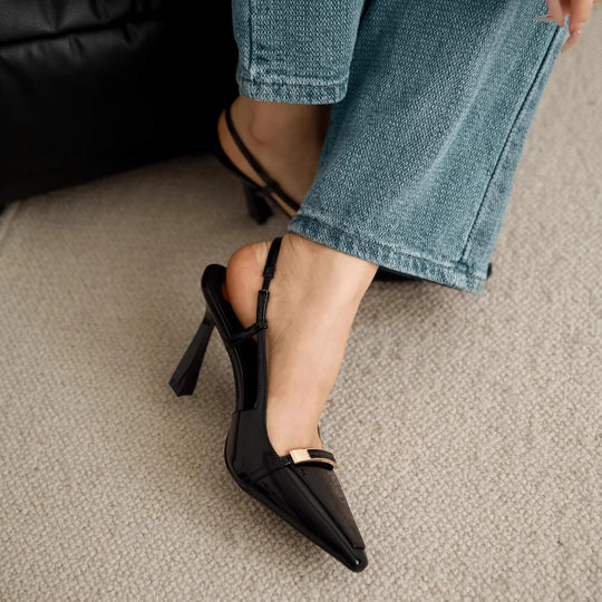 Damen elegante Slingback-Pumps mit schickem Schnallenverschluss EB