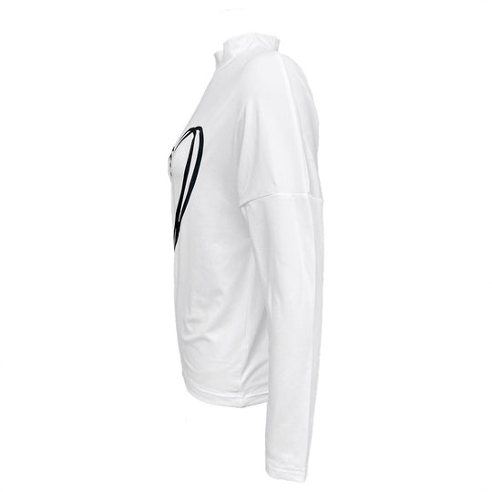 Damen Off-Shoulder Sweatshirt mit Herzmotiv EB