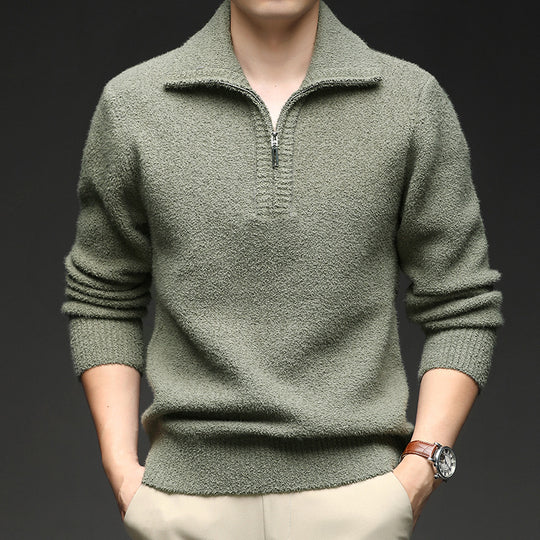 Herren Pullover mit hohem Kragen und Reißverschluss EB