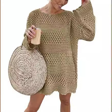 Damen luftiges Häkelkleid EB