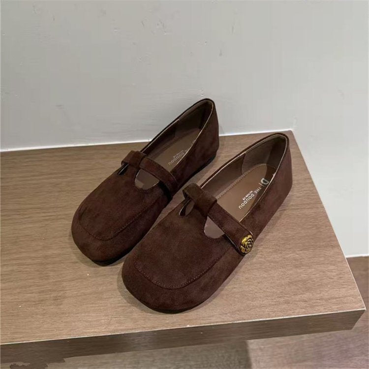 Damen Ballerinas mit modischem Riemchen und eleganter Schnallenverzierung EB
