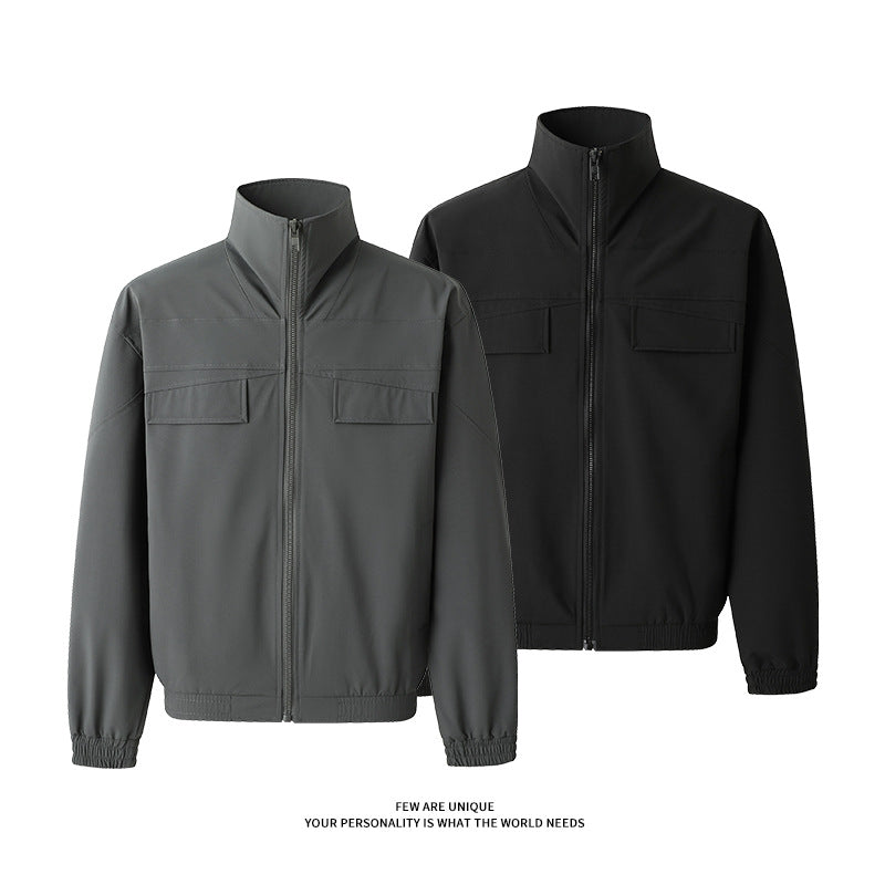 Herren Freizeitjacke mit praktischen Taschen und hohem Kragen EB