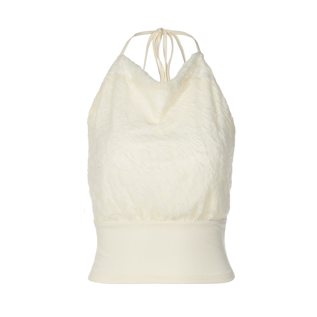 Damen Halter-Top mit raffiniertem Stoffmix EB
