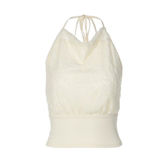 Damen Halter-Top mit raffiniertem Stoffmix EB