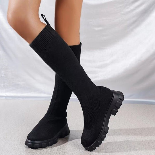 Damen modische strumpfartige Stiefel mit rutschfester Sohle EB