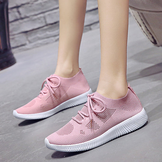 Damen Sportliche Strick-Sneaker mit atmungsaktivem Obermaterial EB