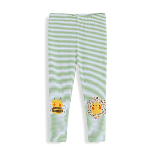 Mädchen Leggings mit fröhlichem Bienen- und Blumenmotiv EB