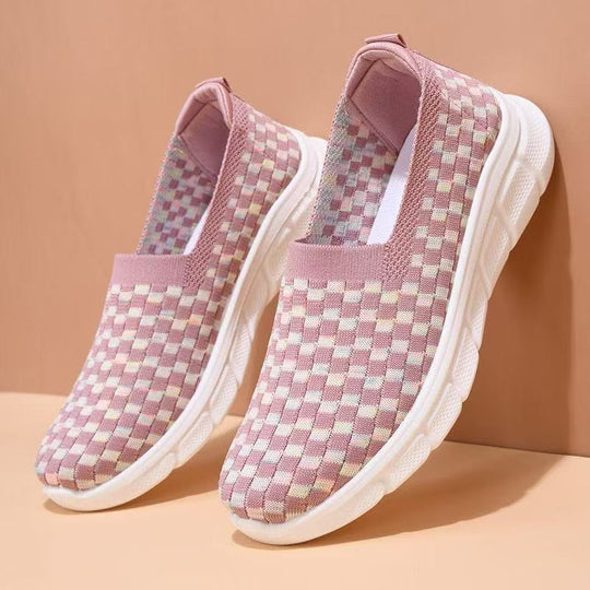Damen Bequeme Slip-On Sneaker mit elastischem Obermaterial EB