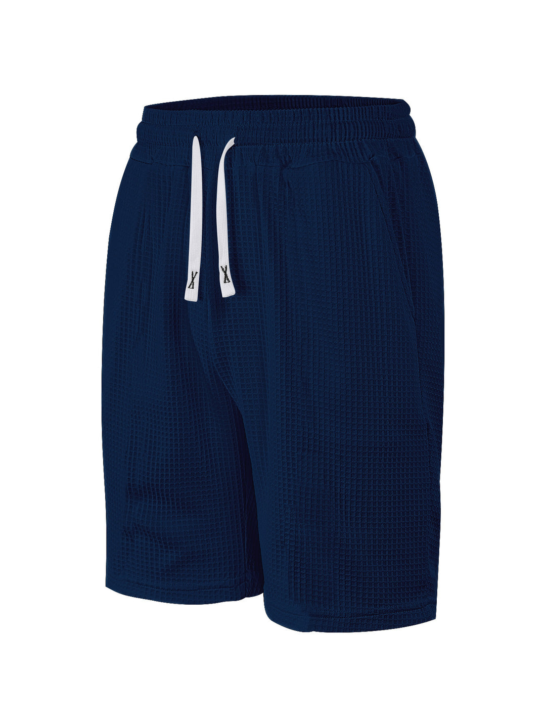 Herren nan atmungsaktive Waffel-Pyjama-Shorts mit elastischem Komfortbund, Tunnelzug und seitlichen Eingrifftaschen EB
