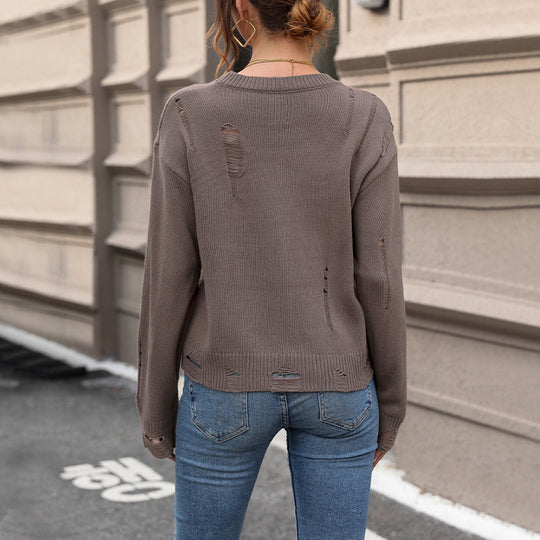 Damen lässiger Strickpullover EB