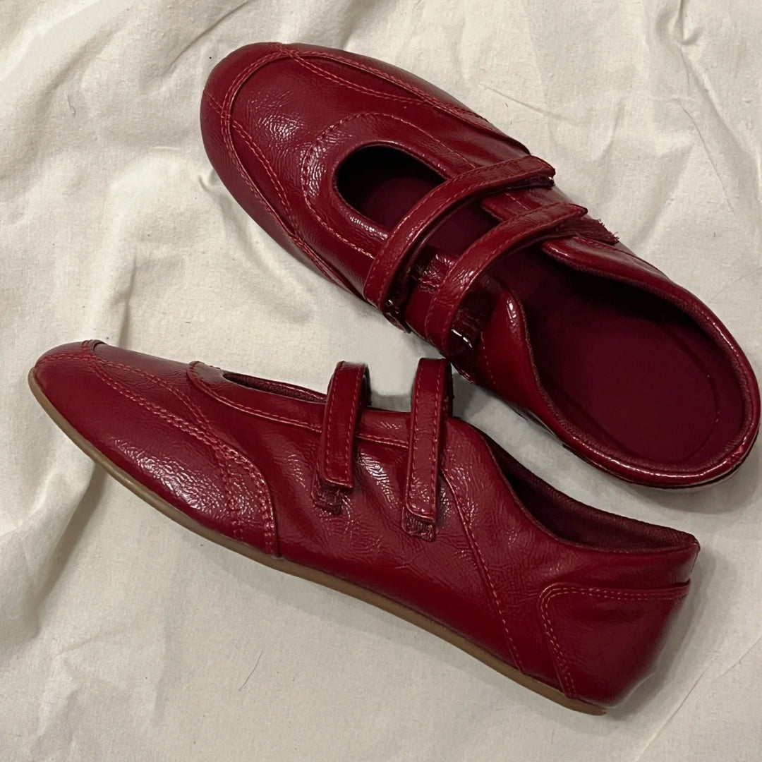 Damen Modische Sneakers mit Doppelriemenverschluss EB