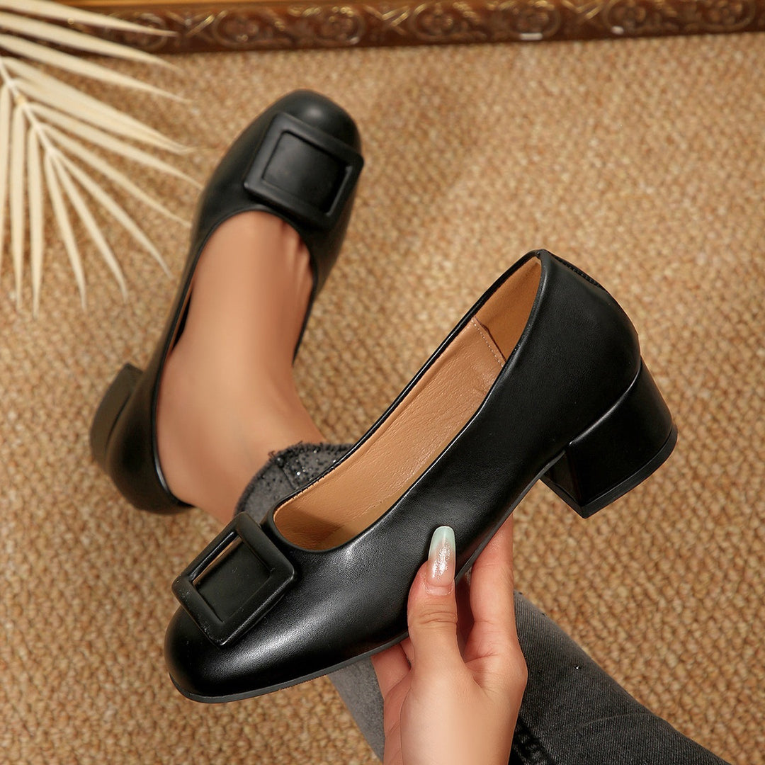 Damen elegante Ballerinas mit modischem Schnallen-Detail EB