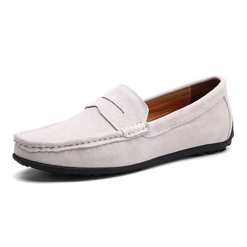 Herren nan eleganter Wildleder-Loafer mit handgenähter Moccasinnaht und rutschfester Gummiprofilsohle EB