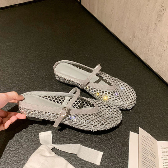 Damen Glitzernde Mary Jane Schuhe mit komfortablem Riemchen EB