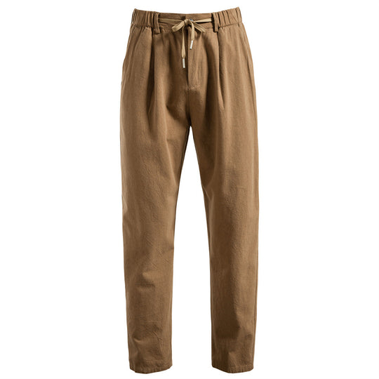 Damen lockere Baumwollhose mit verstellbarem Bund EB